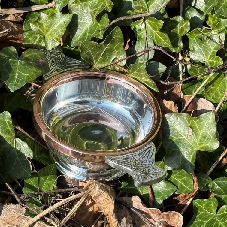 Standard Copper Rim Pewter Quaich