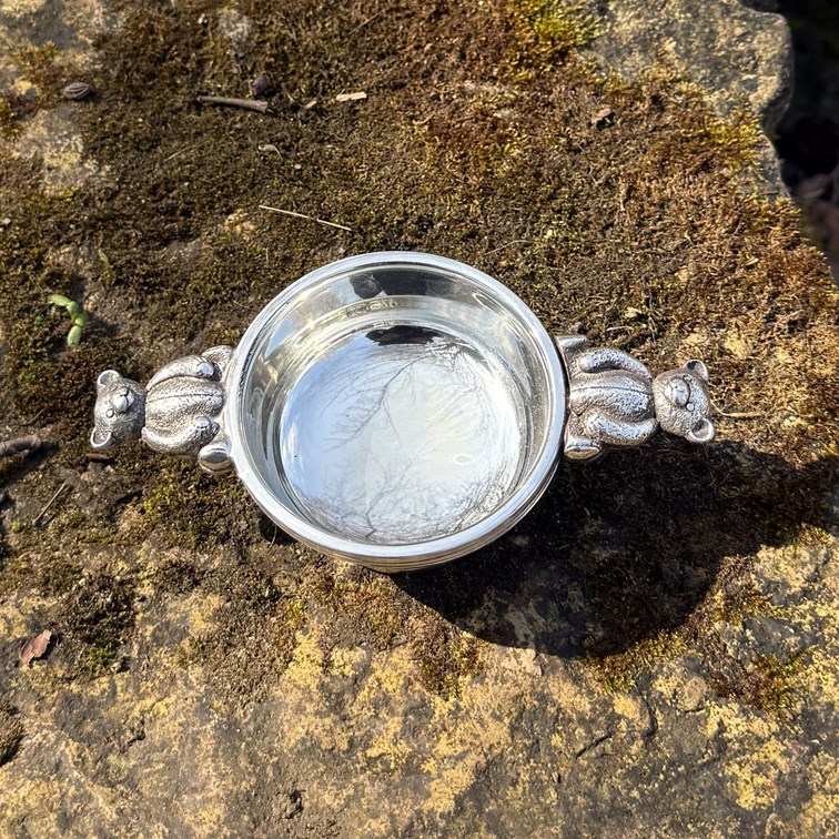 Teddy Handle Pewter Quaich