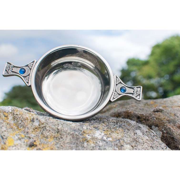 Standard Gem Handle Pewter Quaich Standard Gem Handle Pewter Quaich