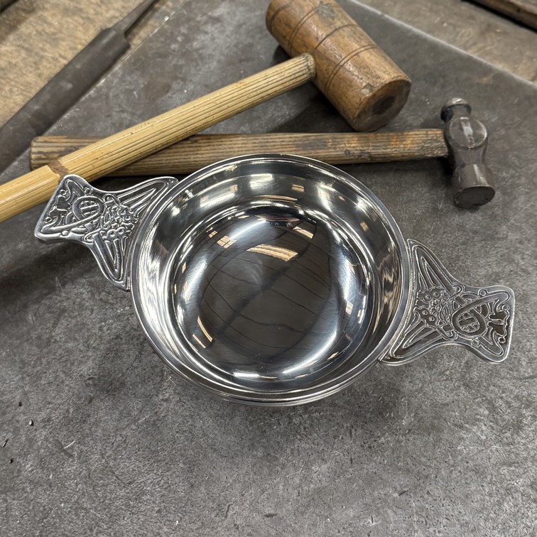 Large Plus Celtic Band Pewter Quaich