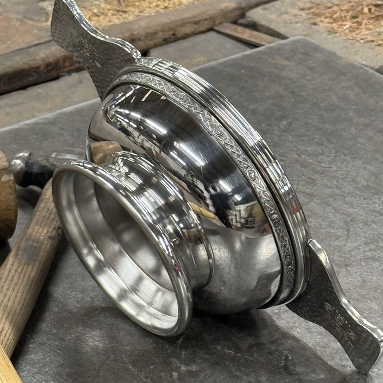 Large Plus Celtic Band Pewter Quaich Large Plus Celtic Band Pewter Quaich