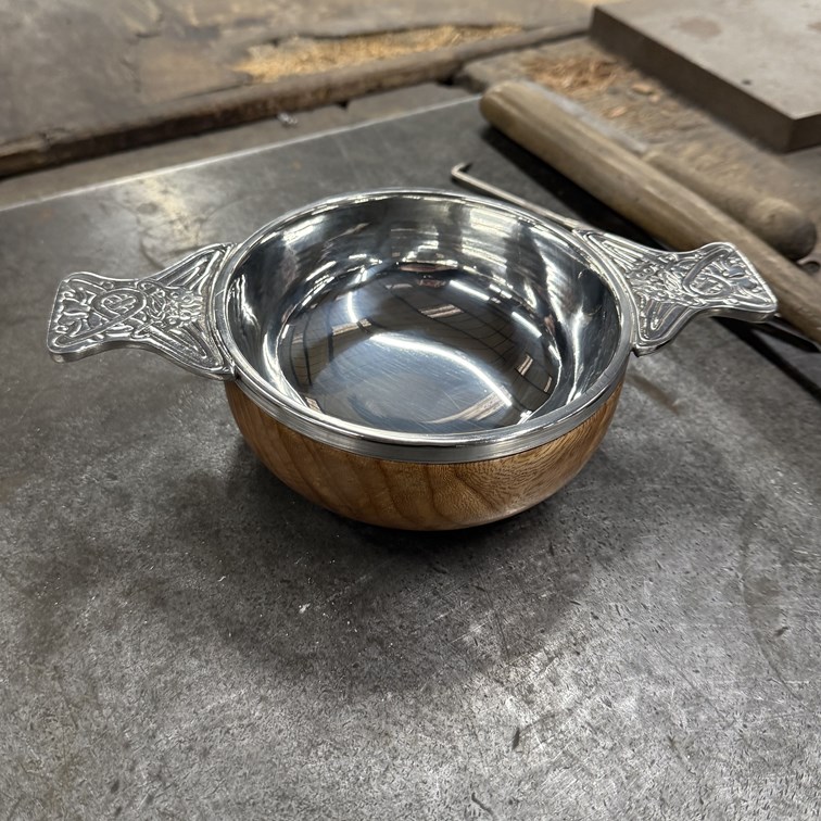 Large Plus Wood And Pewter Quaich Large Plus Wood And Pewter Quaich