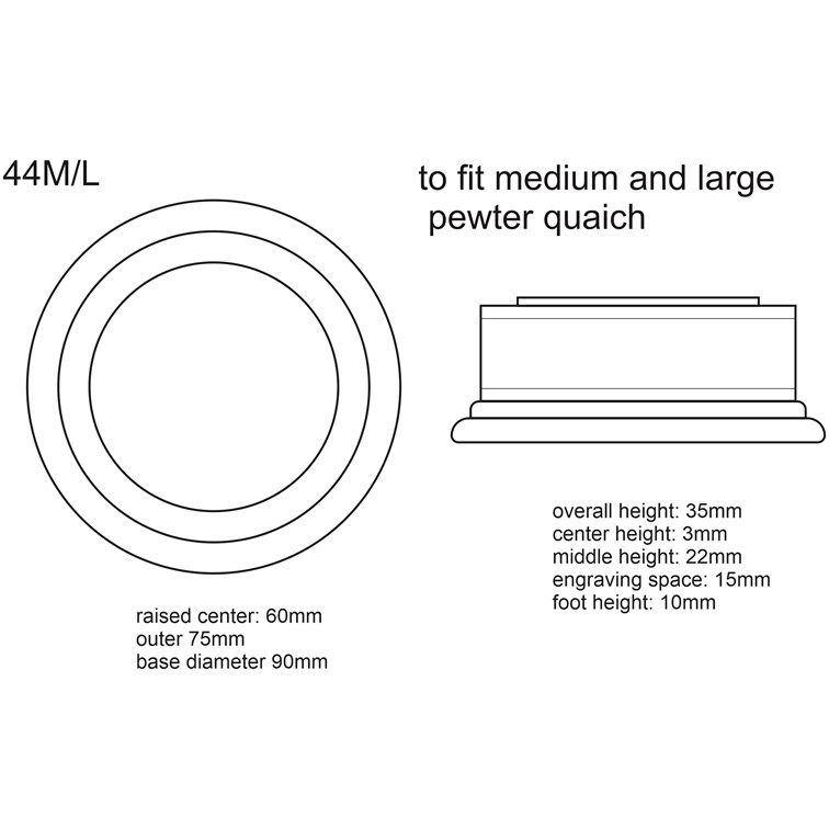 Medium And Large Pewter Quaich Plinth Medium And Large Pewter Quaich Plinth