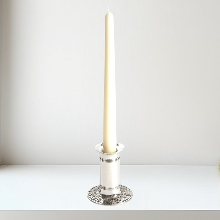Large Celtic Base Pewter Candle Holder