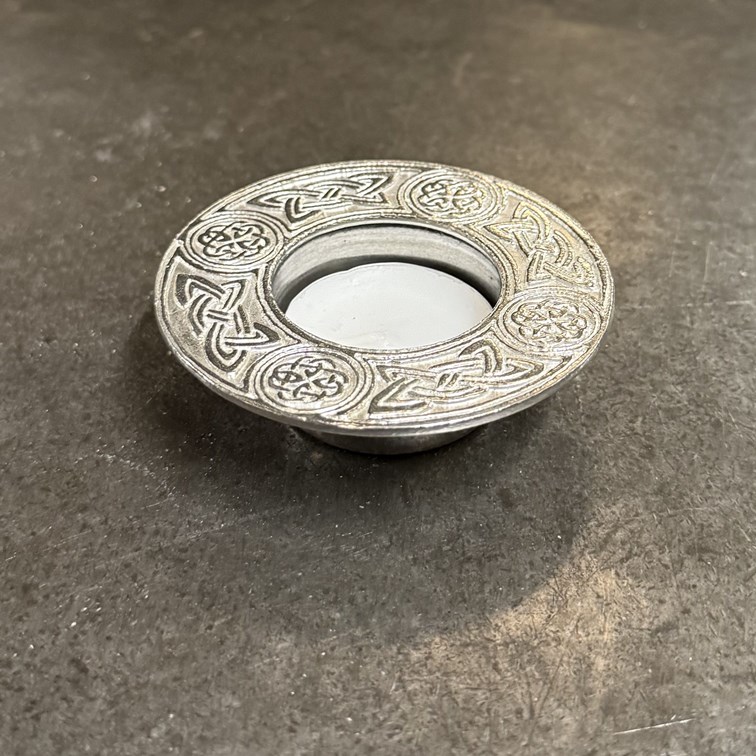 Round Celtic Cast Pewter T-Lite Candle Holder