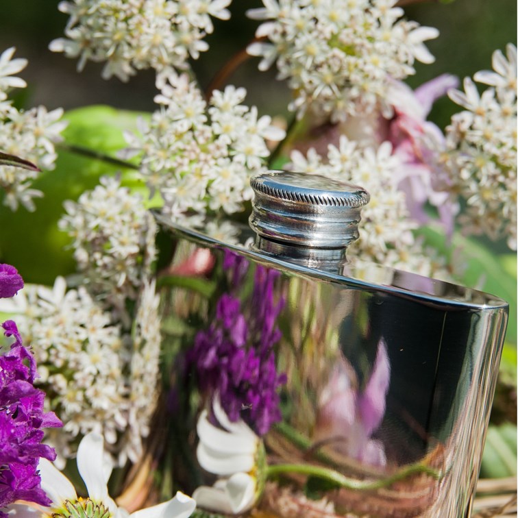 2oz Plain Pewter Kidney Flask