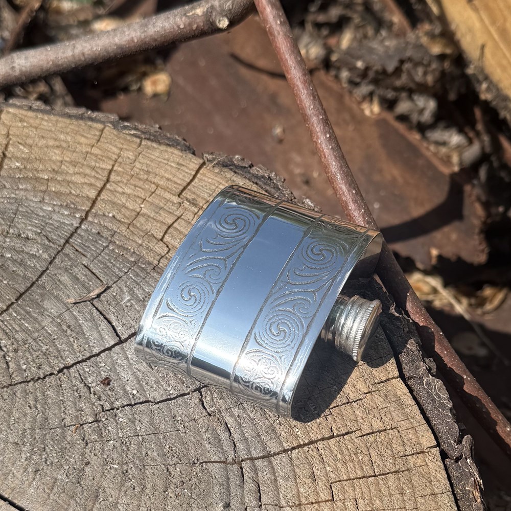 2oz Kells Kidney Pewter Kidney Hip  Flask