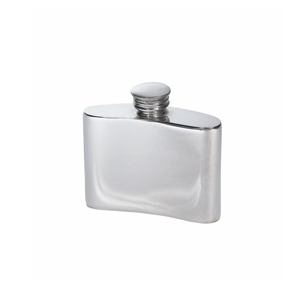 2oz Plain Pewter Kidney Flask