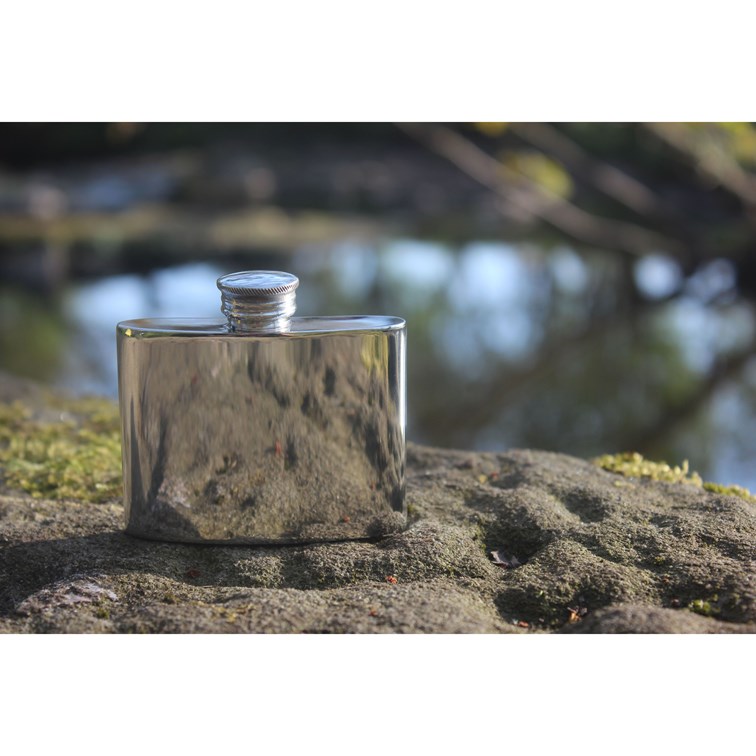 2oz Plain Pewter Kidney Flask