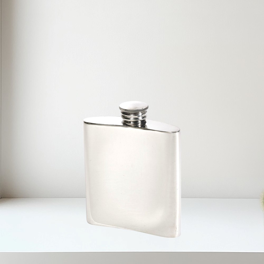 3oz Plain Pewter Kidney Hip Flask
