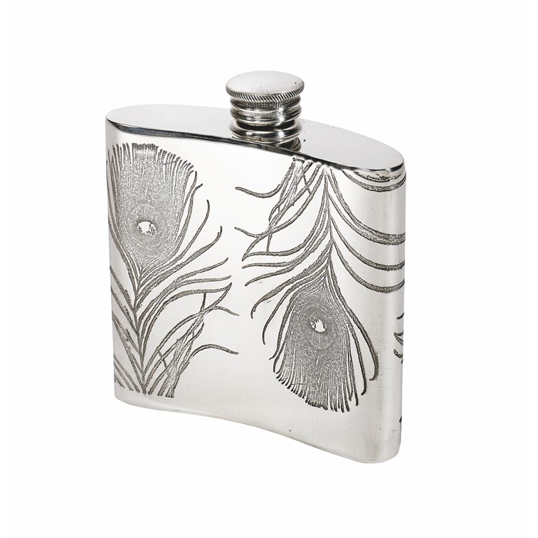 4oz Peacock Pewter Kidney Hipflask