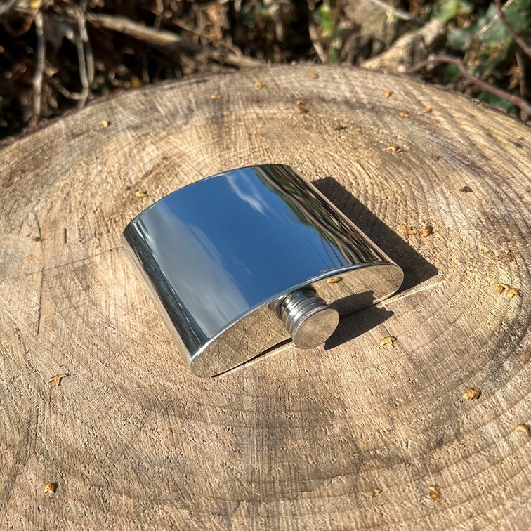 6oz Plain Square Pewter Kidney Hip Flask