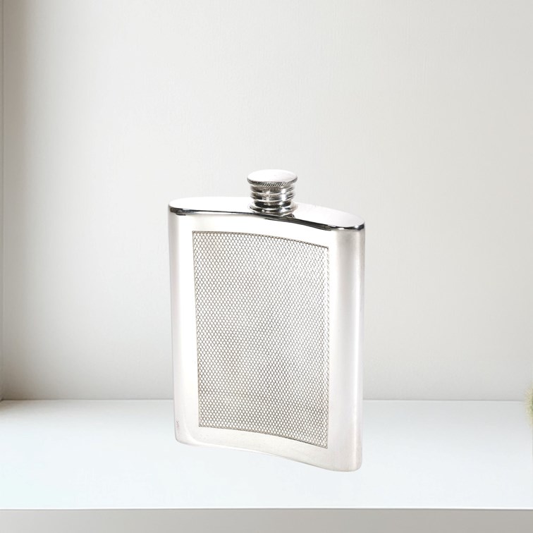 6oz Barley Pewter Kidney Hip Flask