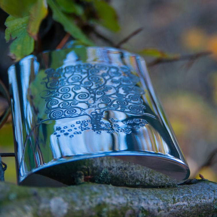 6oz Tree Of Life Tree Pewter Kidney Hip Flask