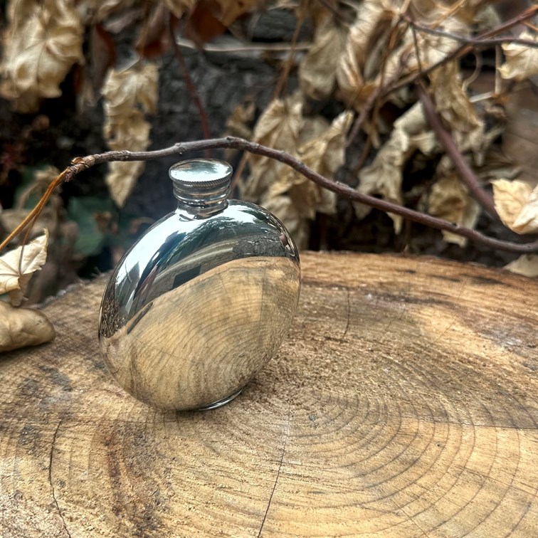 4oz Round Plain Pewter Flask
