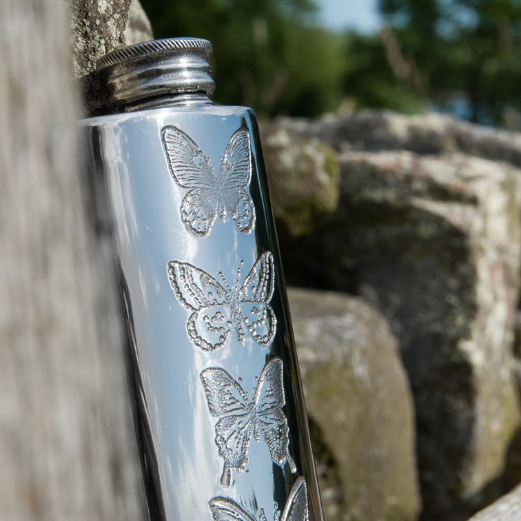 2oz Butterfly Pewter Purse Flask 2oz Butterfly Pewter Purse Flask