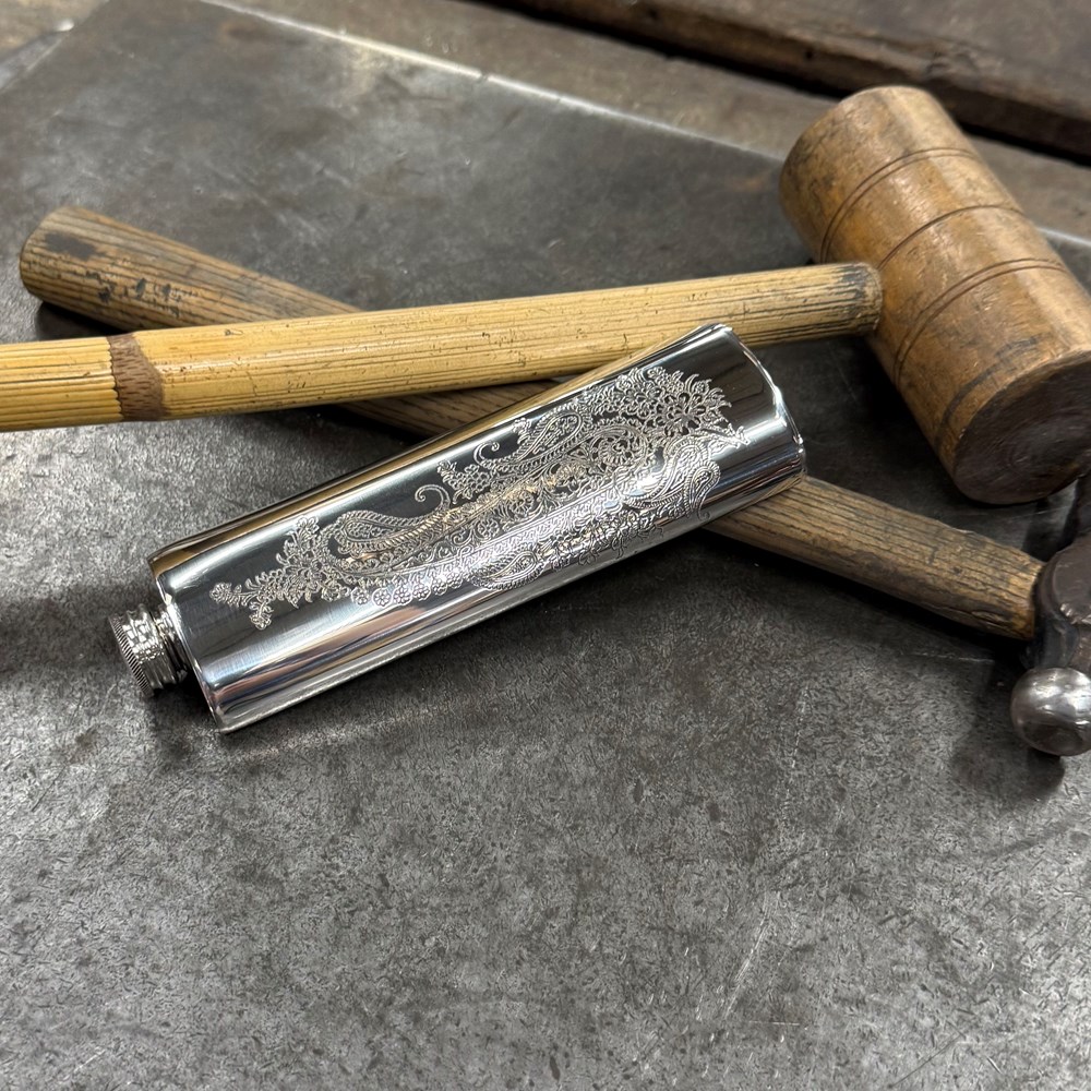 3oz Single Paisley Pewter Purse Flask