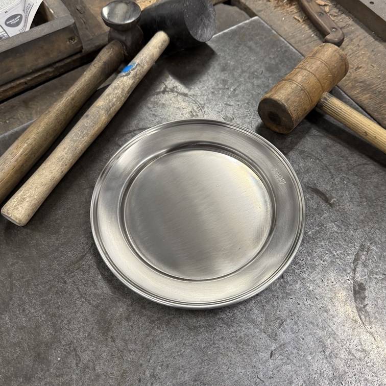 Medium Antique Finish Pewter Plate