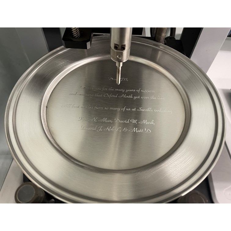 Large Antique Finish Pewter Plate