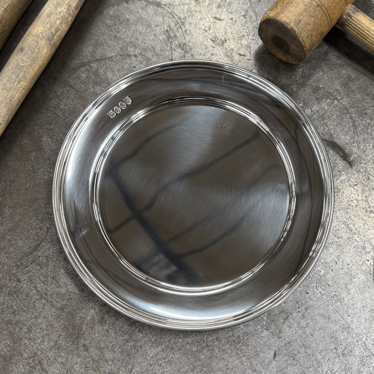 Large Polished Finish Pewter Plate