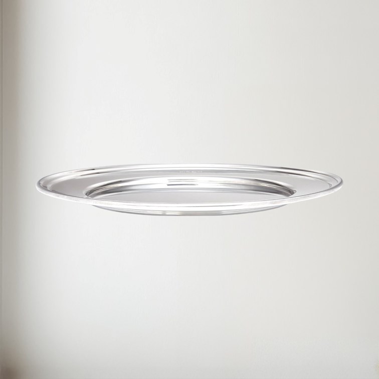 Large Polished Finish Pewter Plate Large Polished Finish Pewter Plate