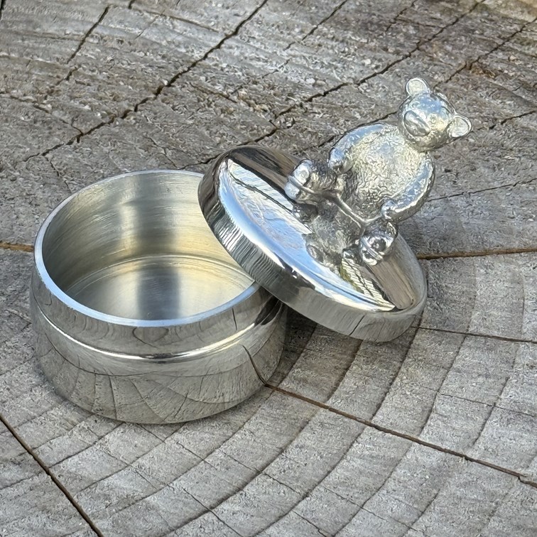 Teddy Pewter Trinket Box