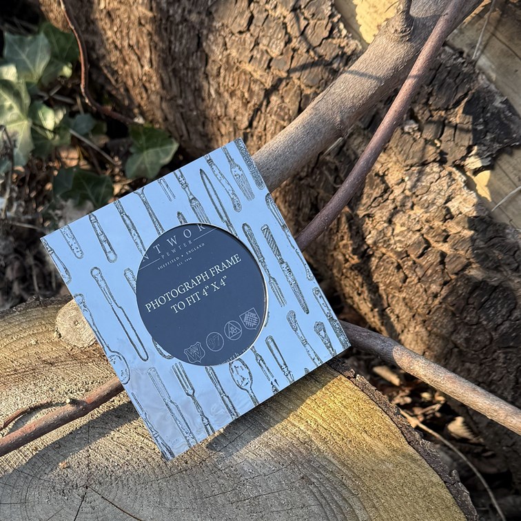 Square Knife Fork Spoon 4"X4" Pewter Picture Frame Square Knife Fork Spoon 4"X4" Pewter Picture Frame