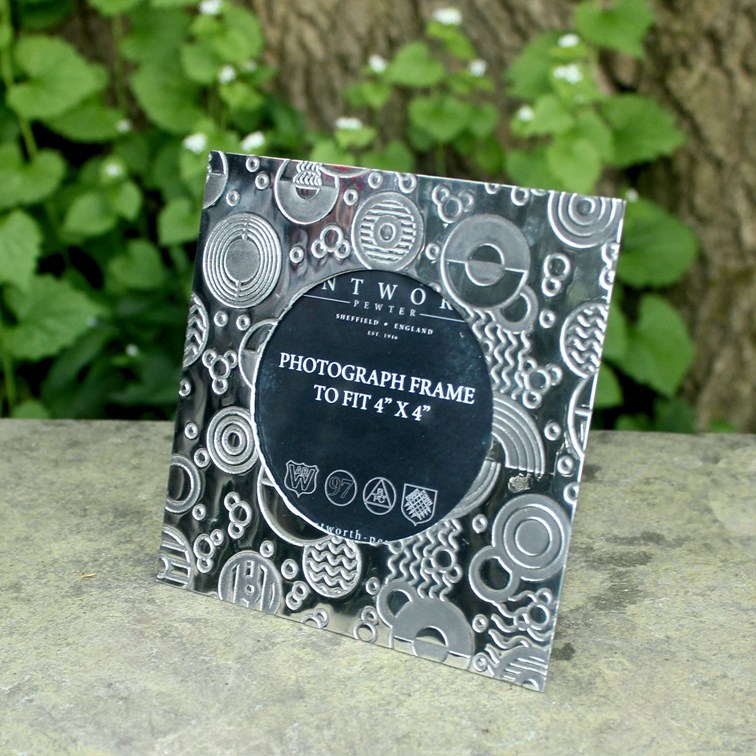 Retro Small Pewter 4"X4" Frame