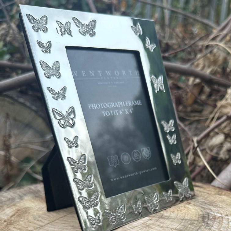 Butterfly Pewter 6"X4" Picture Frame