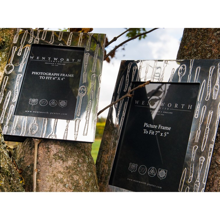 Medium  Pewter Knife Fork Spoon 6"X4" Picture Frame