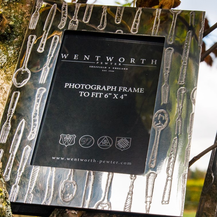 Medium Pewter Knife Fork Spoon 6"X4" Picture Frame Medium Pewter Knife Fork Spoon 6"X4" Picture Frame