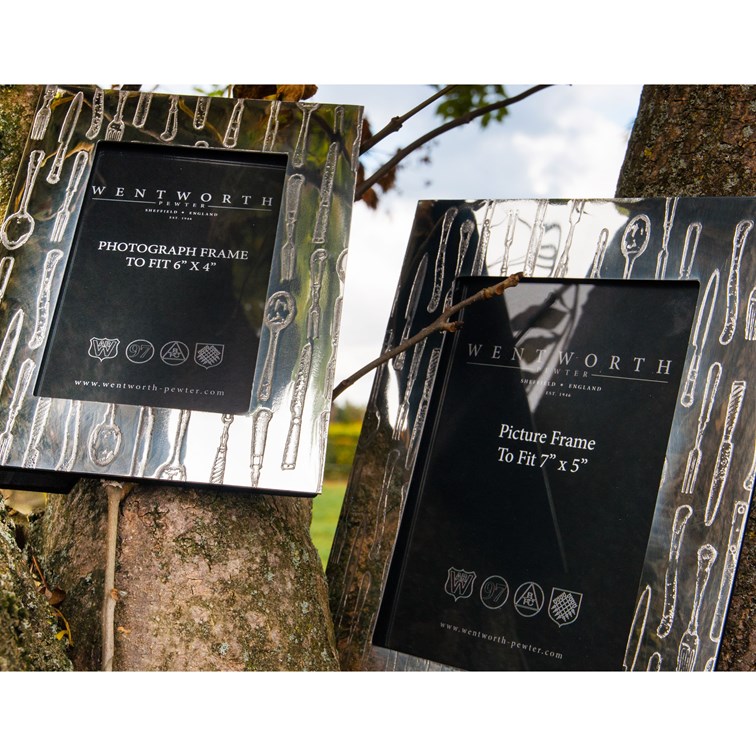Large Knife Fork Spoon Pewter 7"X5" Picture Frame Large Knife Fork Spoon Pewter 7"X5" Picture Frame