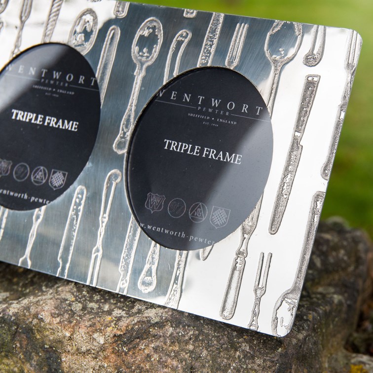 Triple Knife Fork Spoon Pewter Frame Triple Knife Fork Spoon Pewter Frame