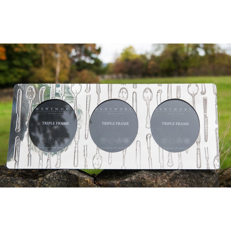 Triple Knife Fork Spoon Pewter Frame Triple Knife Fork Spoon Pewter Frame
