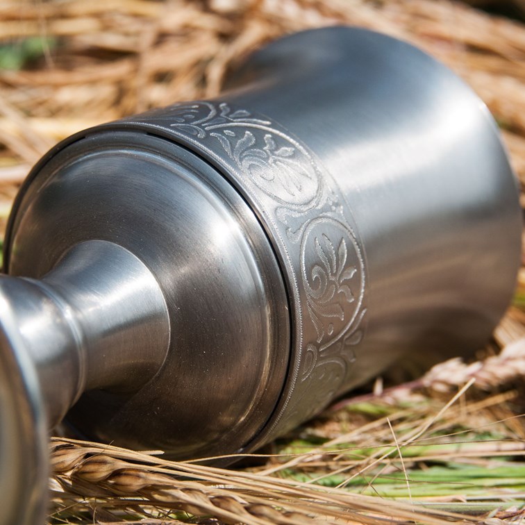 Medieval Antique Finish Pewter Goblet