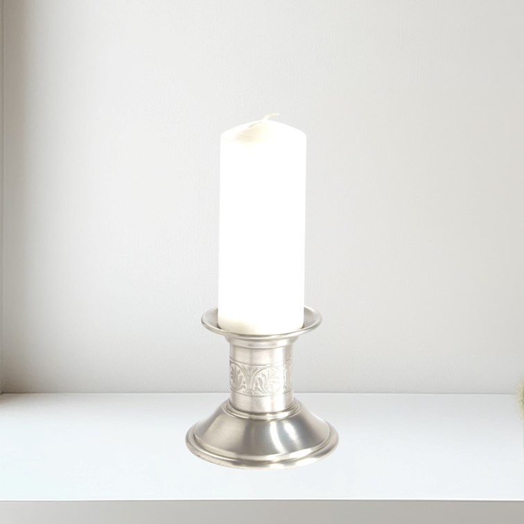 Extra Small Medieval Pewter Candle Holder Antique Finish