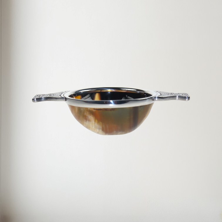 70104 4" horn and pewter quaich