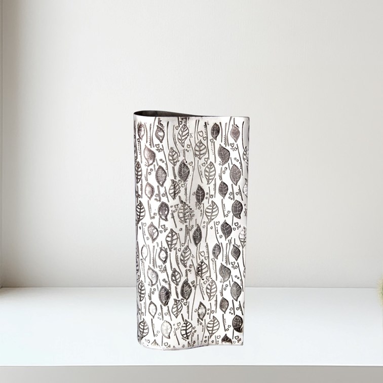Large Leaf Pewter Vase