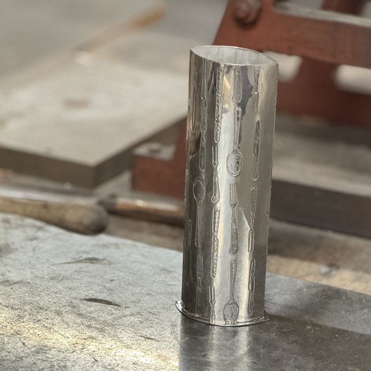 Medium Knife Fork Spoon Pewter Vase Medium Knife Fork Spoon Pewter Vase