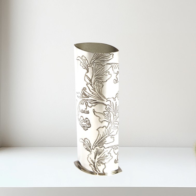 Acanthus Pattern Pewter Vase