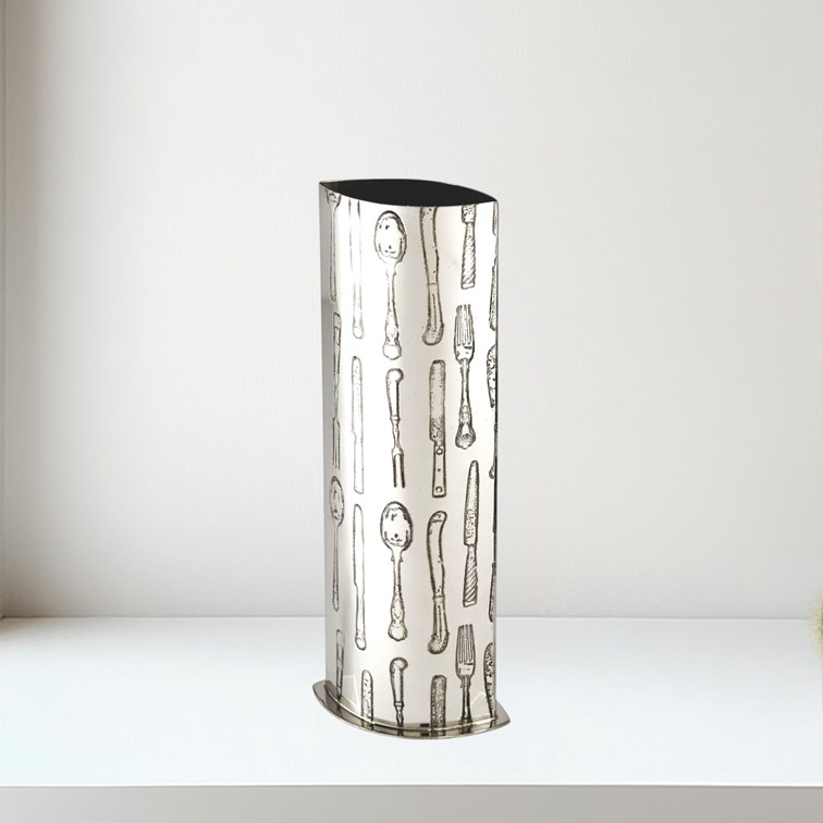 Medium Knife Fork Spoon Pewter Vase Medium Knife Fork Spoon Pewter Vase