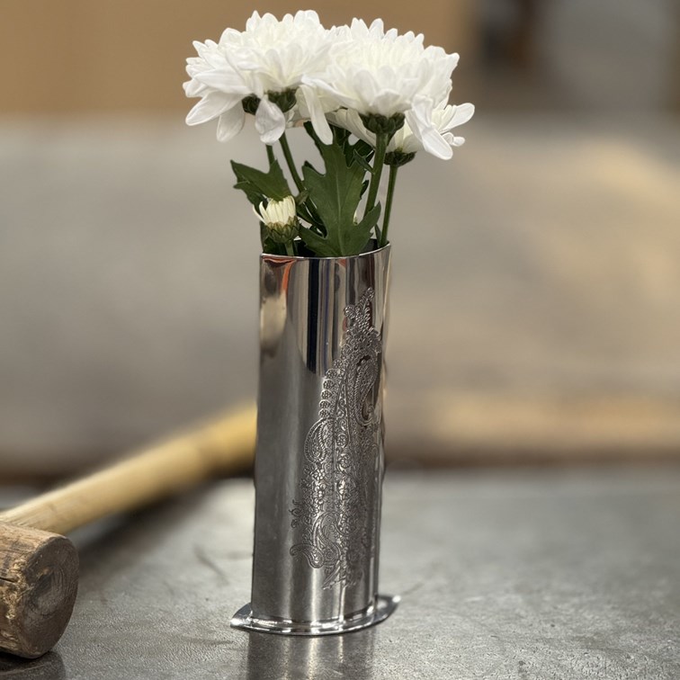 Single Paisley Pewter Budvase