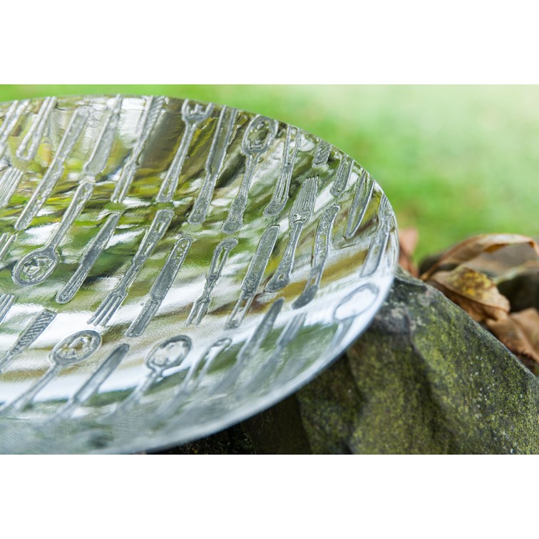 Knife, Fork, Spoon Pewter Bowl