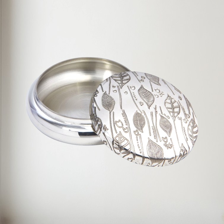 Leaf Pewter Trinket Box