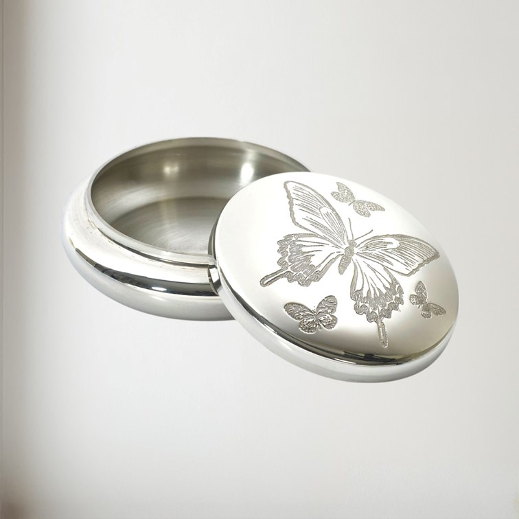 Butterfly Pewter Trinket Box
