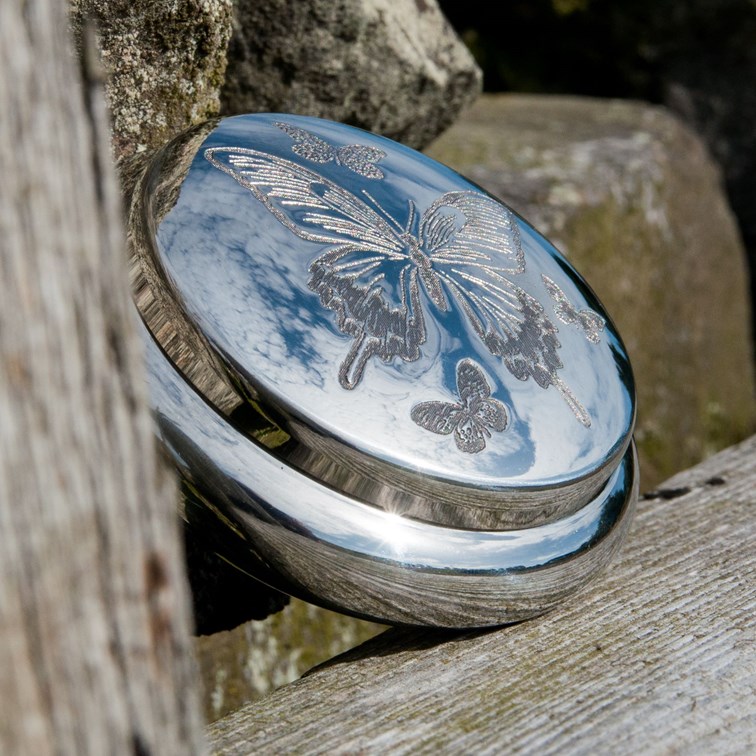 Butterfly Pewter Trinket Box