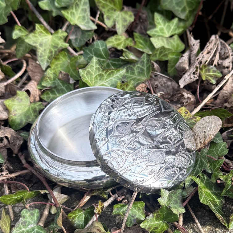 Leaf Pewter Trinket Box