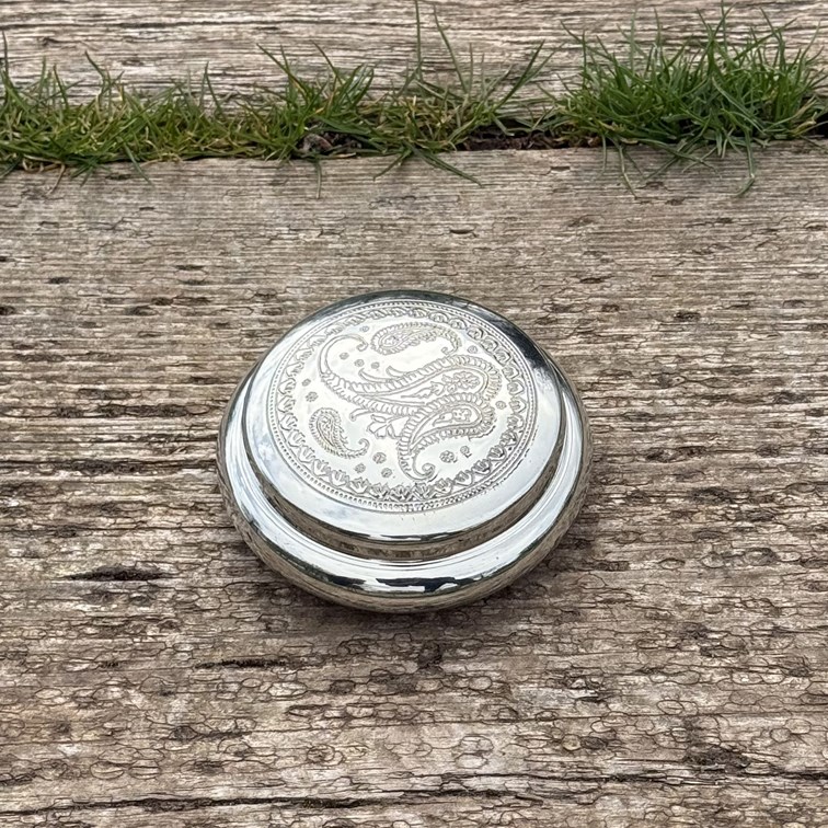 Paisley Round Pewter Trinket Box Paisley Round Pewter Trinket Box