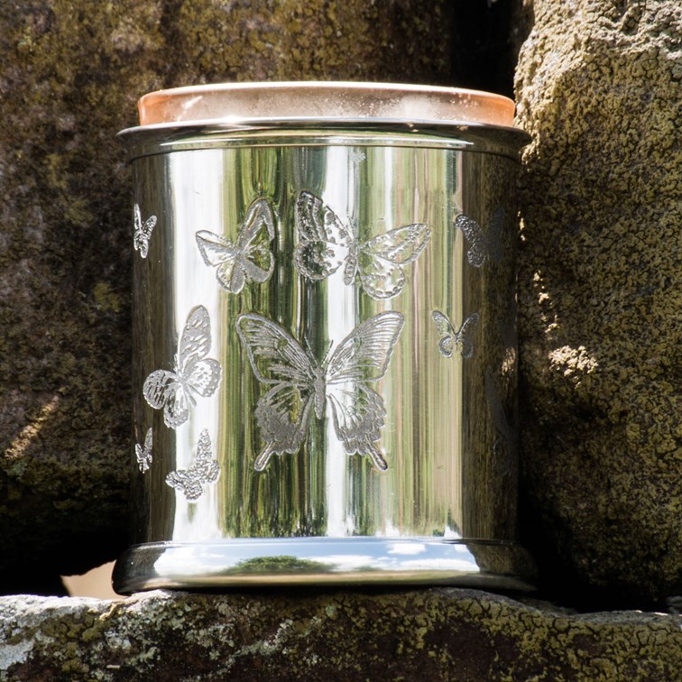 Butterfly Pewter Candle Votive