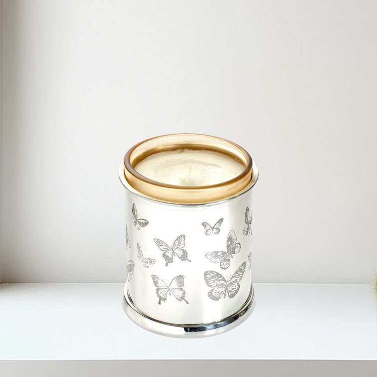 Butterfly Pewter Candle Votive